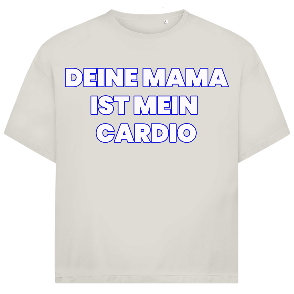 Deine Mama ist mein Cardio - Jack and Jones Oversize T-Shirt Egret