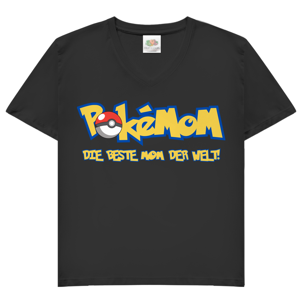 Pokemom die beste Mom der Welt! - Damen V-Neck T-Shirt Black