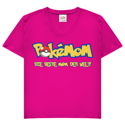 Pokemom die beste Mom der Welt! - Damen V-Neck T-Shirt Fuchsia