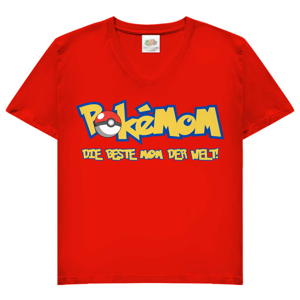 Pokemom die beste Mom der Welt! - Damen V-Neck T-Shirt Red