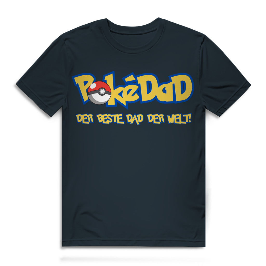 Pokedad der beste Dad der Welt! - Herren Premium Bio T-Shirt Dark Grey Solid