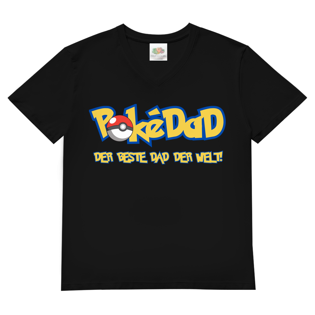 Pokedad der beste Dad der Welt! - Herren V-Neck T-Shirt Black