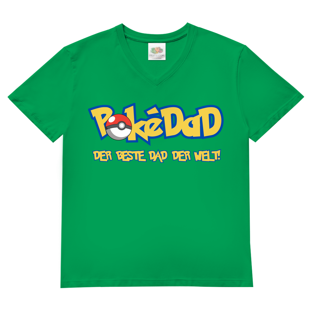 Pokedad der beste Dad der Welt! - Herren V-Neck T-Shirt Kelly Green