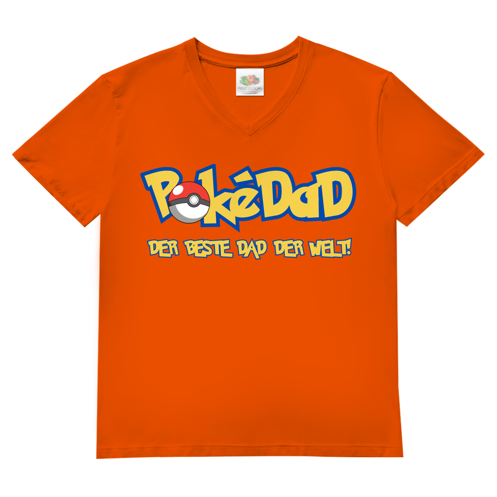 Pokedad der beste Dad der Welt! - Herren V-Neck T-Shirt Orange