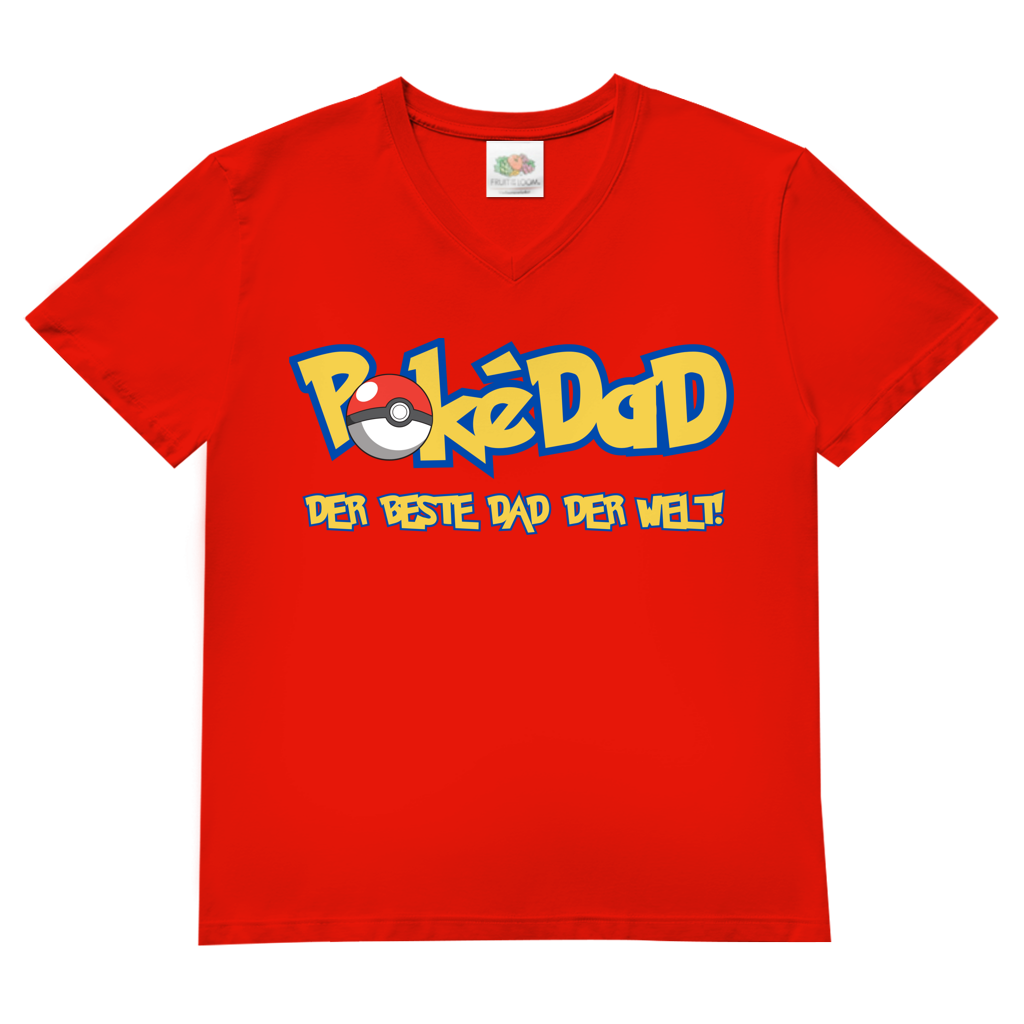 Pokedad der beste Dad der Welt! - Herren V-Neck T-Shirt Red