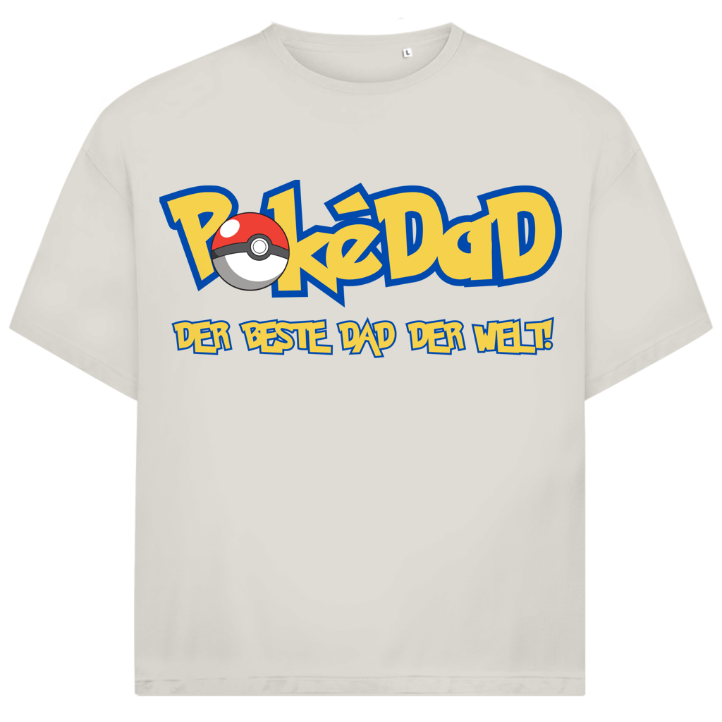 Pokedad der beste Dad der Welt! - Jack and Jones Oversize T-Shirt Egret