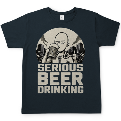 Serious Beer Drinking One Punch Man Saitama Bier - Herren T-Shirt Dark Grey Solid
