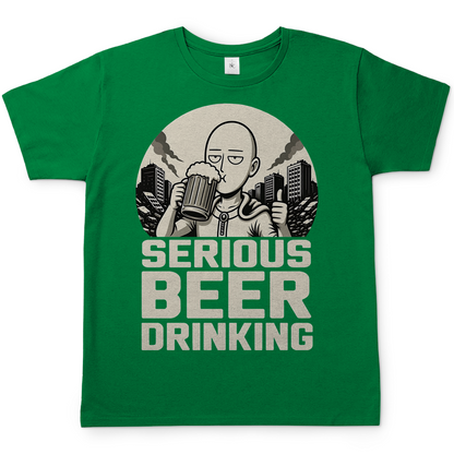 Serious Beer Drinking One Punch Man Saitama Bier - Herren T-Shirt Kelly Green