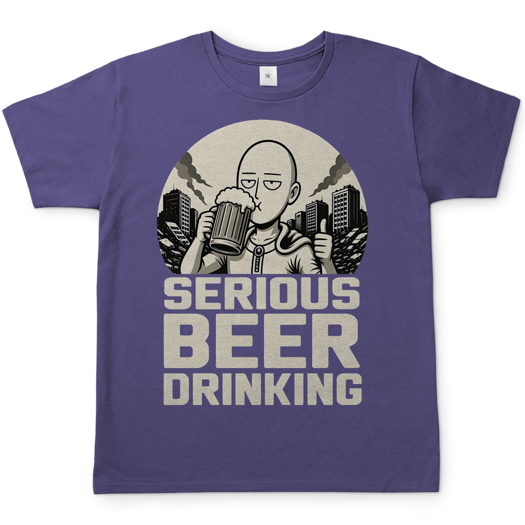 Serious Beer Drinking One Punch Man Saitama Bier - Herren T-Shirt Millennial Lilac
