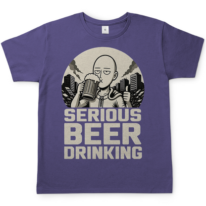 Serious Beer Drinking One Punch Man Saitama Bier - Herren T-Shirt Millennial Lilac