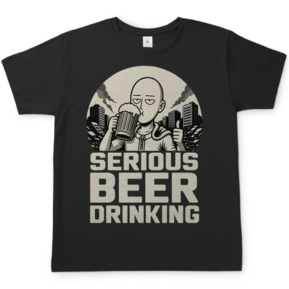 Serious Beer Drinking One Punch Man Saitama Bier - Herren T-Shirt Black