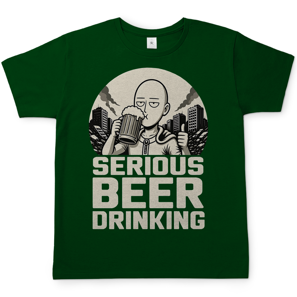Serious Beer Drinking One Punch Man Saitama Bier - Herren T-Shirt Bottle Green