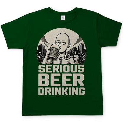 Serious Beer Drinking One Punch Man Saitama Bier - Herren T-Shirt Bottle Green