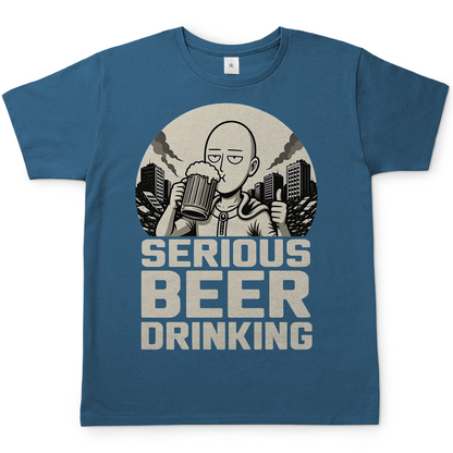 Serious Beer Drinking One Punch Man Saitama Bier - Herren T-Shirt Stone Blue