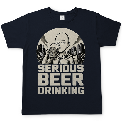 Serious Beer Drinking One Punch Man Saitama Bier - Herren T-Shirt Navy