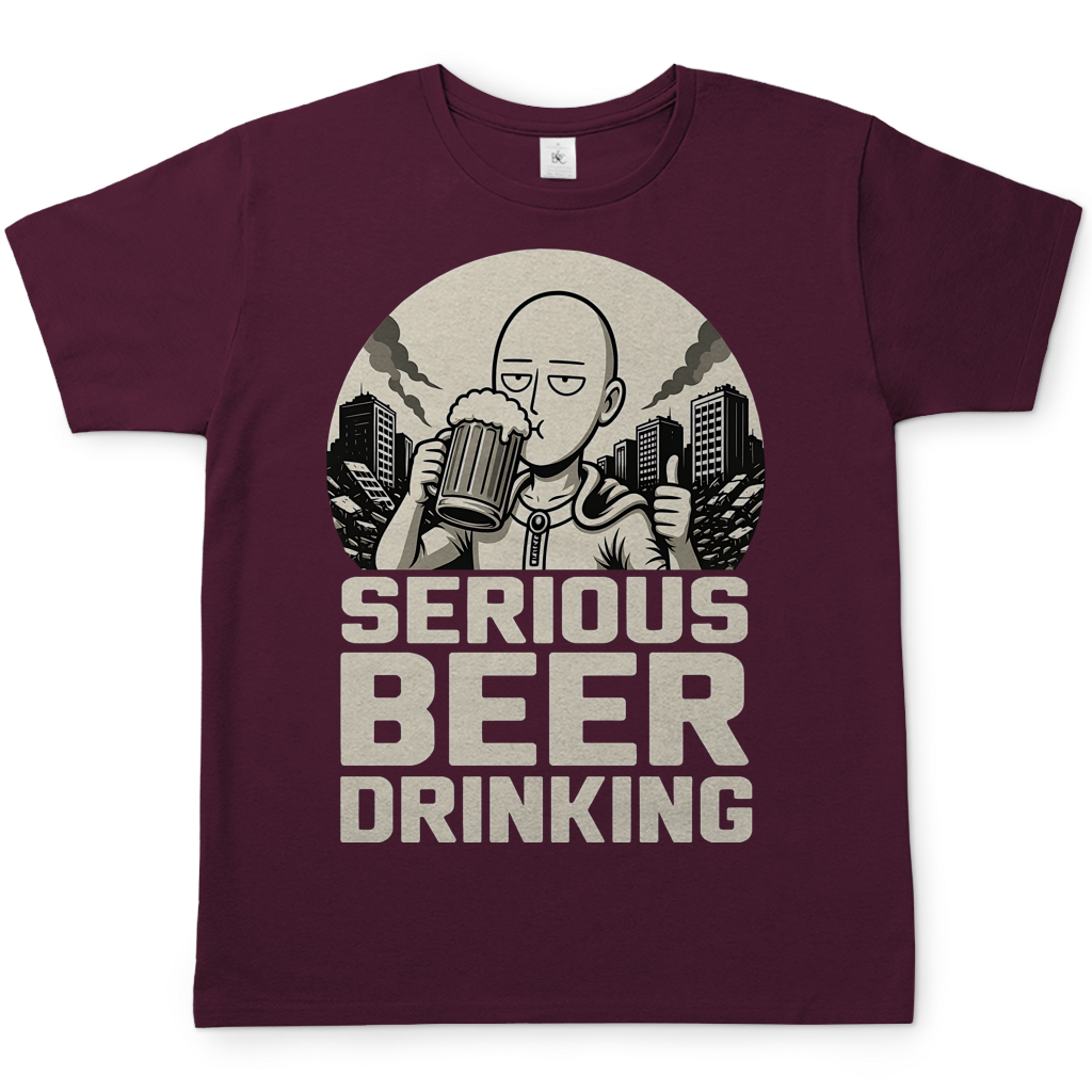Serious Beer Drinking One Punch Man Saitama Bier - Herren T-Shirt Burgundy
