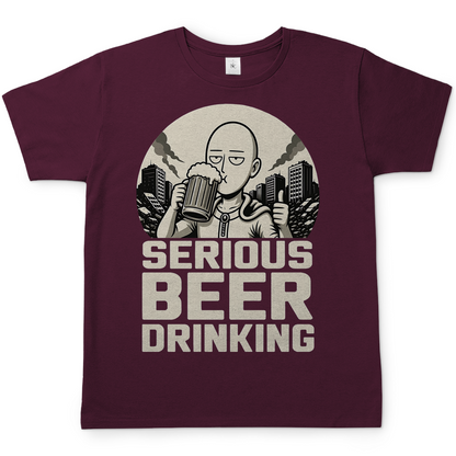 Serious Beer Drinking One Punch Man Saitama Bier - Herren T-Shirt Burgundy