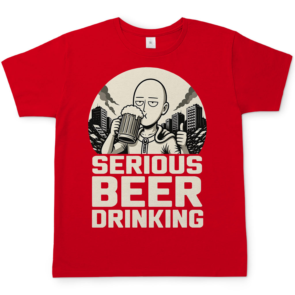 Serious Beer Drinking One Punch Man Saitama Bier - Herren T-Shirt Red