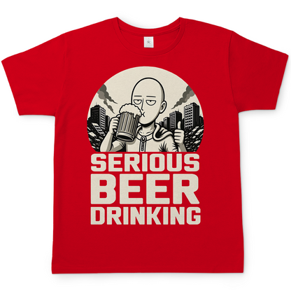 Serious Beer Drinking One Punch Man Saitama Bier - Herren T-Shirt Red
