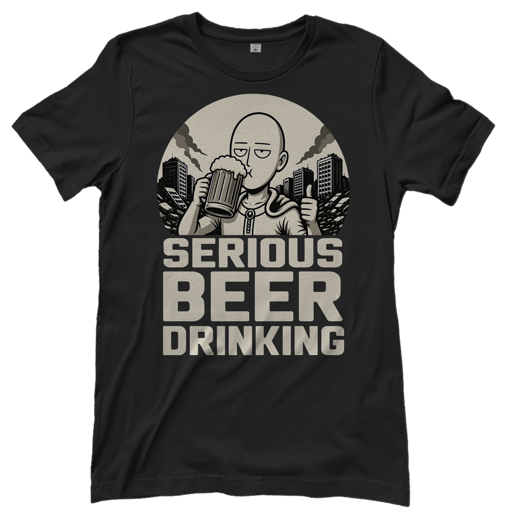 Serious Beer Drinking One Punch Man Saitama Bier - Damen T-Shirt Black