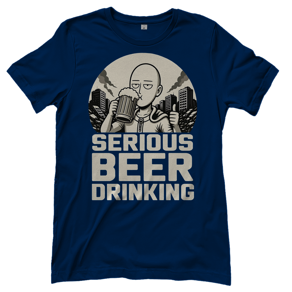 Serious Beer Drinking One Punch Man Saitama Bier - Damen T-Shirt Navy