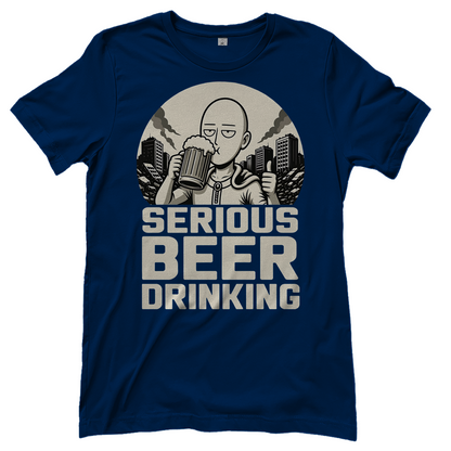 Serious Beer Drinking One Punch Man Saitama Bier - Damen T-Shirt Navy