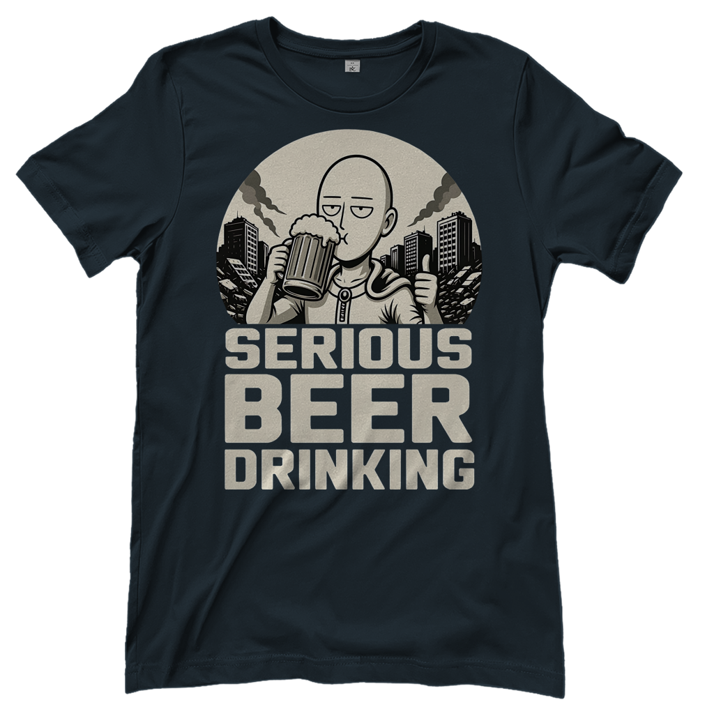 Serious Beer Drinking One Punch Man Saitama Bier - Damen T-Shirt Dark Grey Solid