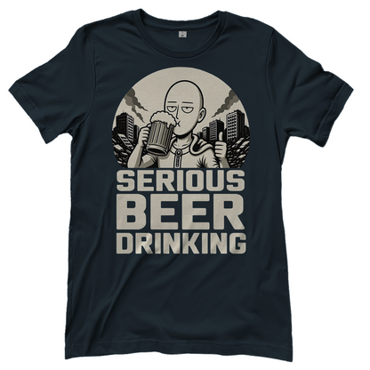 Serious Beer Drinking One Punch Man Saitama Bier - Damen T-Shirt Dark Grey Solid