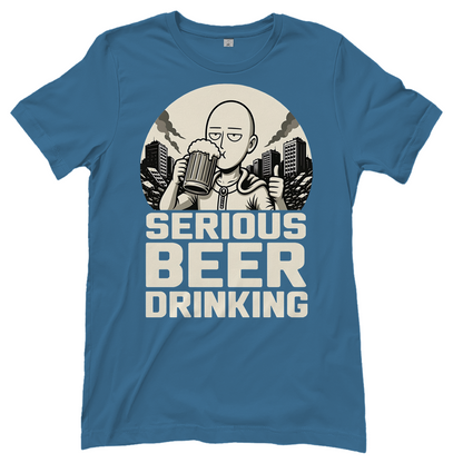 Serious Beer Drinking One Punch Man Saitama Bier - Damen T-Shirt Stone Blue