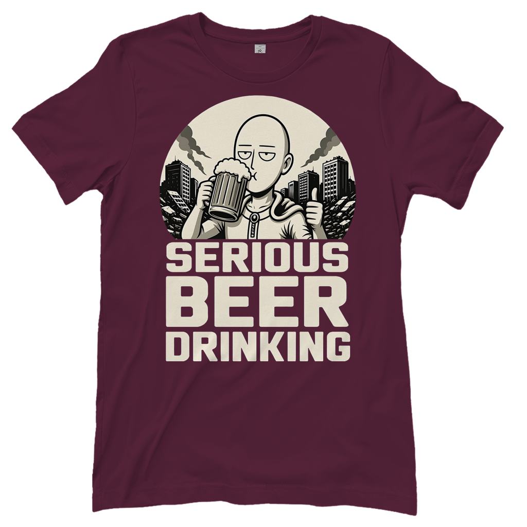 Serious Beer Drinking One Punch Man Saitama Bier - Damen T-Shirt Burgundy