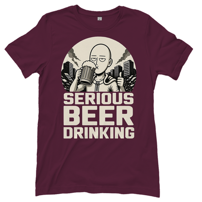 Serious Beer Drinking One Punch Man Saitama Bier - Damen T-Shirt Burgundy