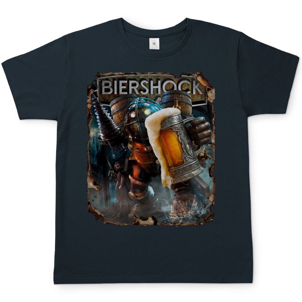 Biershock Bioshock Big Bier Daddy - Herren T-Shirt Dark Grey Solid