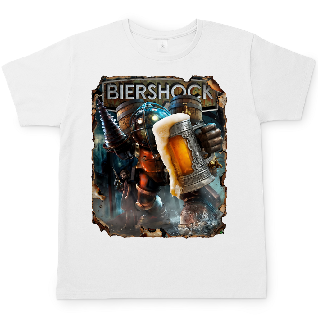 Biershock Bioshock Big Bier Daddy - Herren T-Shirt White