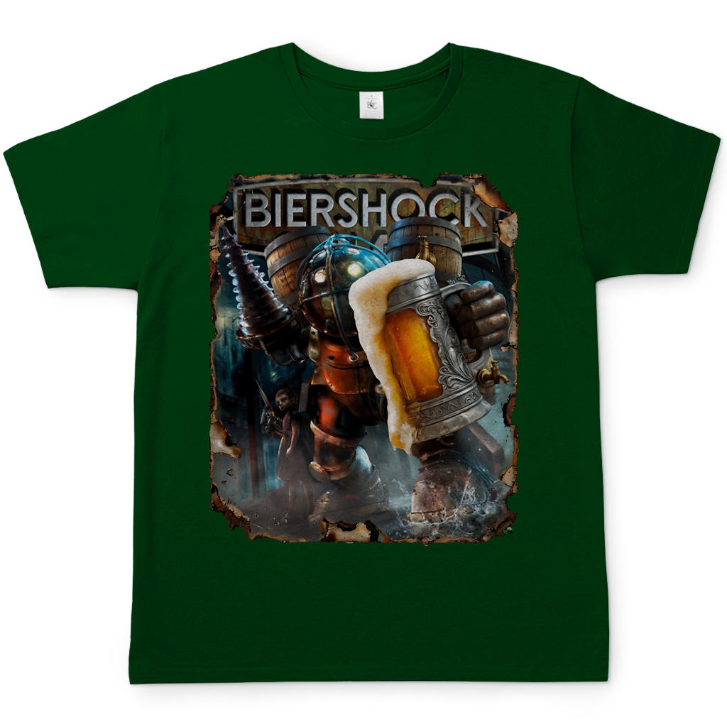 Biershock Bioshock Big Bier Daddy - Herren T-Shirt Bottle Green