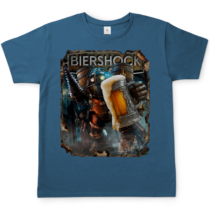 Biershock Bioshock Big Bier Daddy - Herren T-Shirt Stone Blue