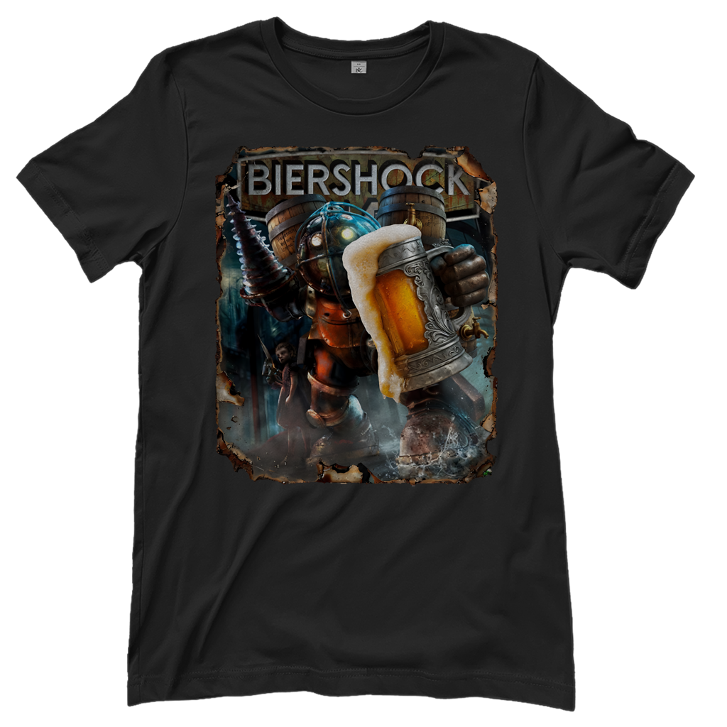 Biershock Bioshock Big Bier Daddy - Damen T-Shirt Black