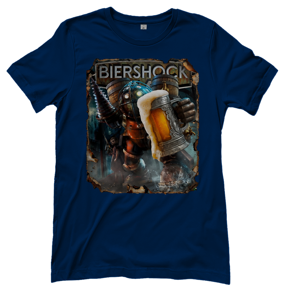 Biershock Bioshock Big Bier Daddy - Damen T-Shirt Navy