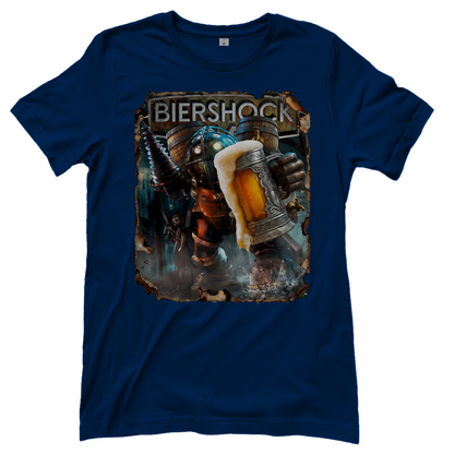 Biershock Bioshock Big Bier Daddy - Damen T-Shirt Navy