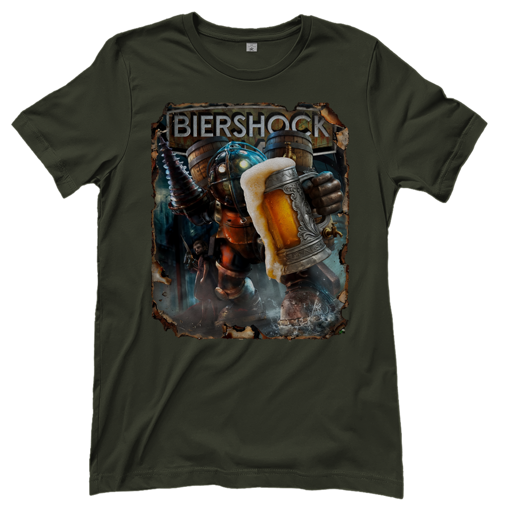 Biershock Bioshock Big Bier Daddy - Damen T-Shirt Urban Khaki