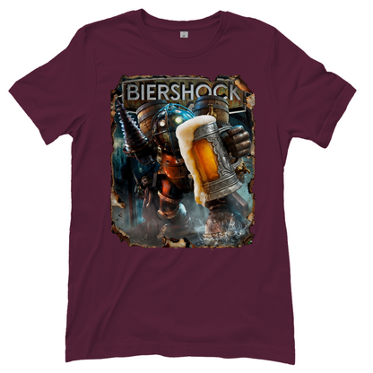 Biershock Bioshock Big Bier Daddy - Damen T-Shirt Burgundy