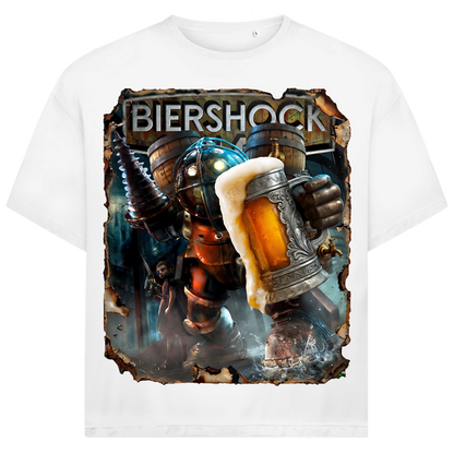 Biershock Bioshock Big Bier Daddy - Jack and Jones Oversize T-Shirt White