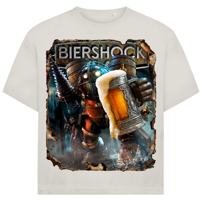 Biershock Bioshock Big Bier Daddy - Jack and Jones Oversize T-Shirt Egret