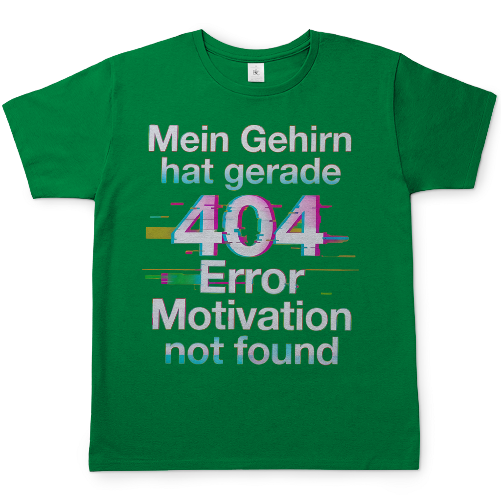 Mein Gehirn hat gerade 404 Error motivation not found - Herren T-Shirt Kelly Green