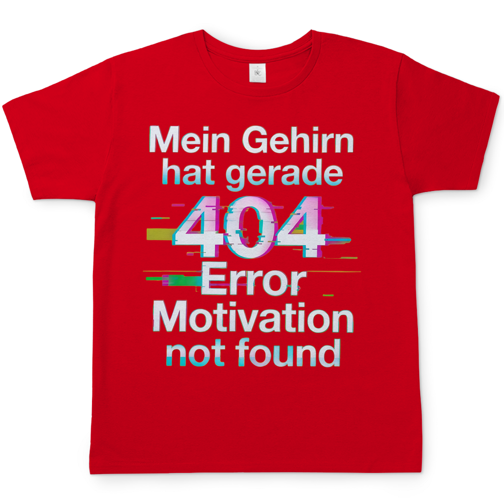 Mein Gehirn hat gerade 404 Error motivation not found - Herren T-Shirt Red