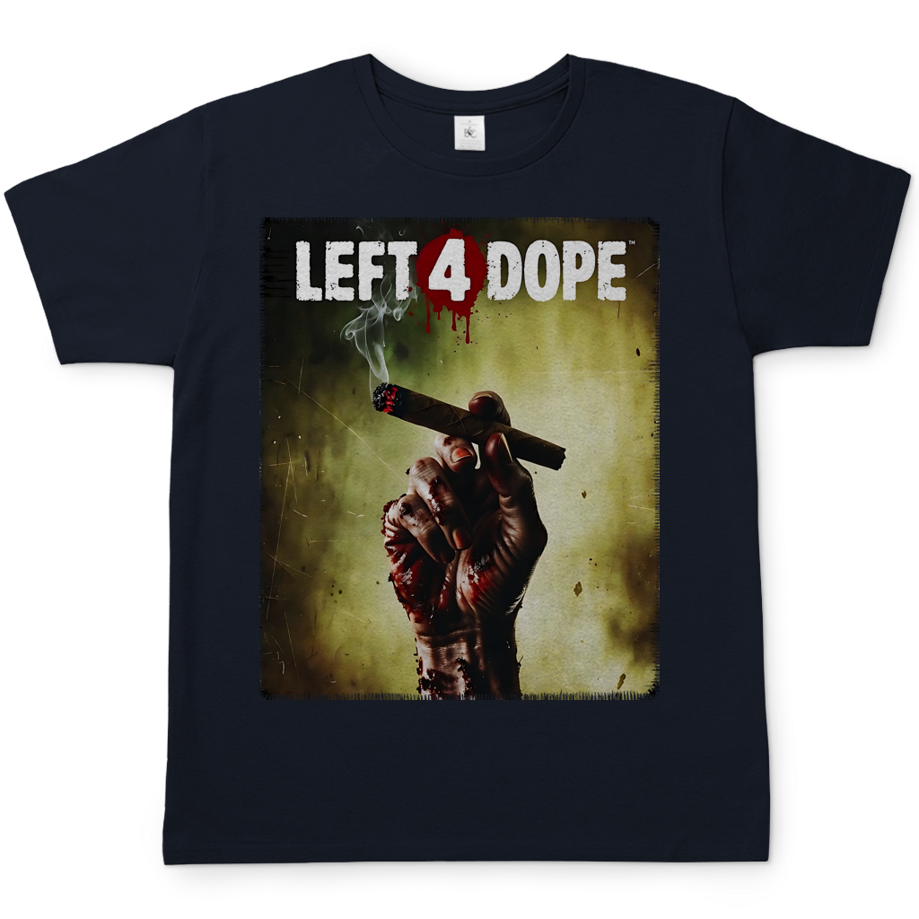 Left 4 Dope Left 4 Dead Zombie Joint Weed - Herren T-Shirt Navy