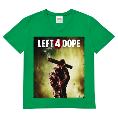 Left 4 Dope Left 4 Dead Zombie Joint Weed - Herren V-Neck T-Shirt Kelly Green