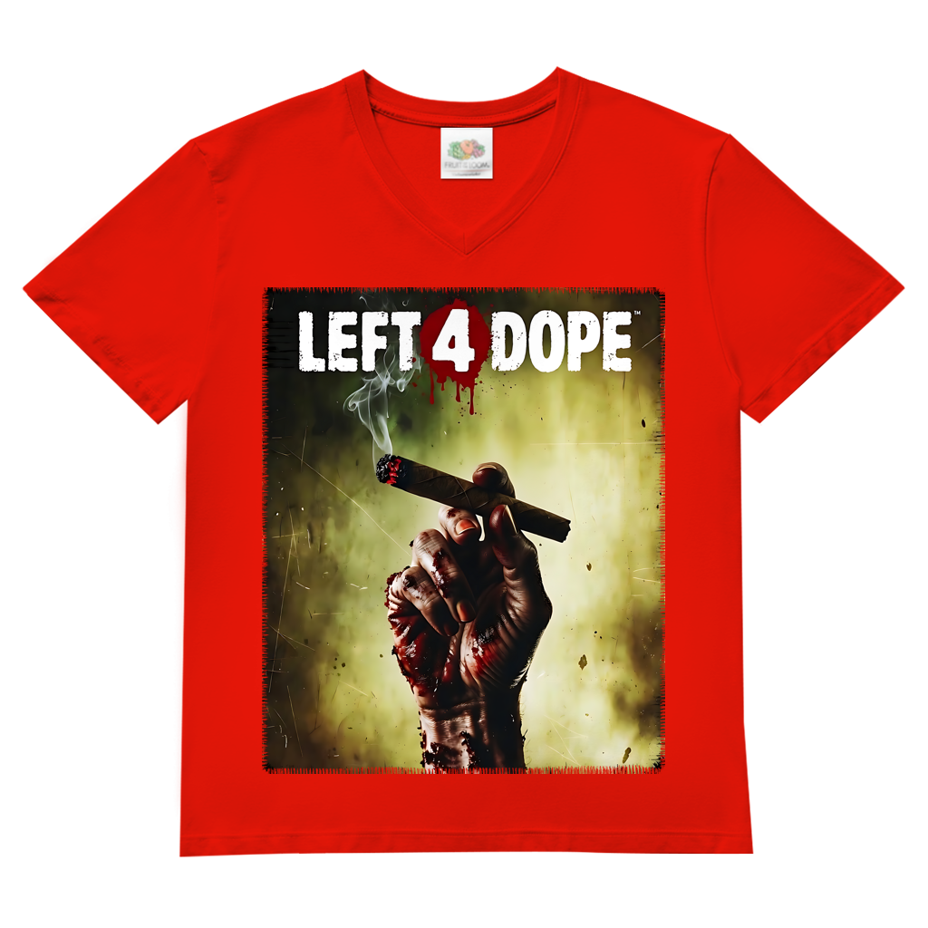 Left 4 Dope Left 4 Dead Zombie Joint Weed - Herren V-Neck T-Shirt Red