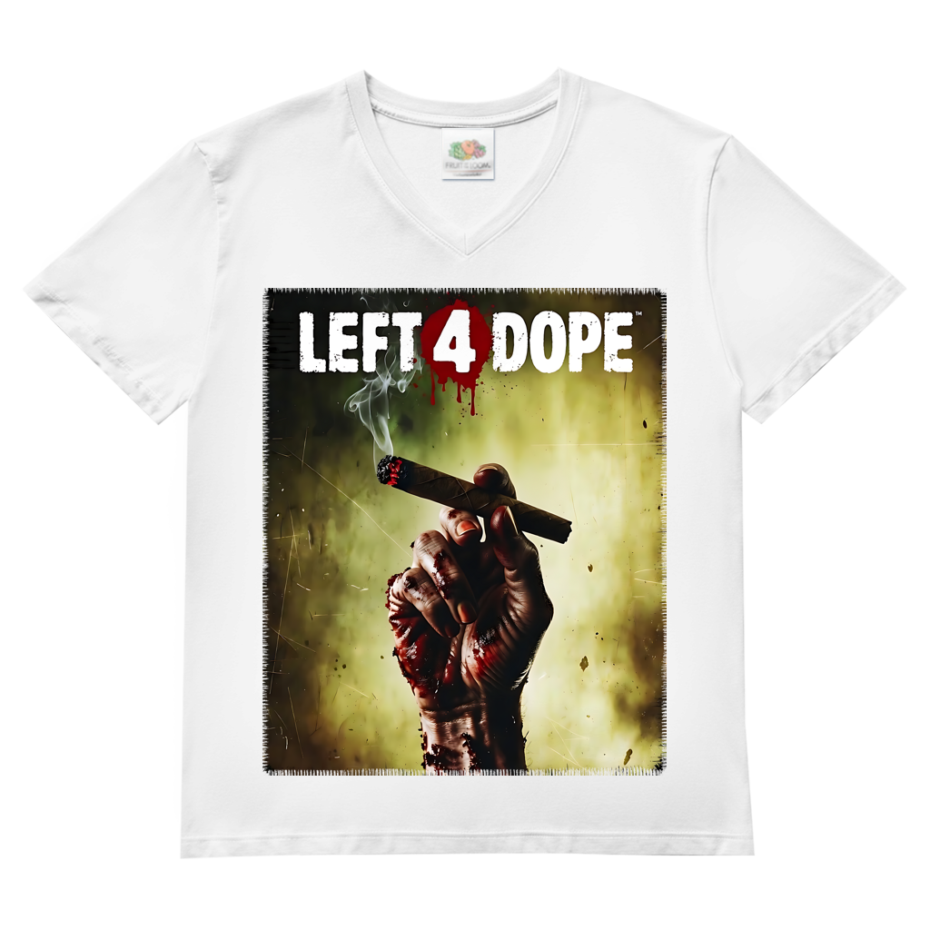 Left 4 Dope Left 4 Dead Zombie Joint Weed - Herren V-Neck T-Shirt White