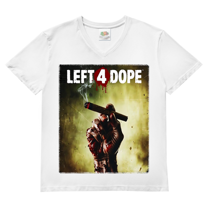 Left 4 Dope Left 4 Dead Zombie Joint Weed - Herren V-Neck T-Shirt White