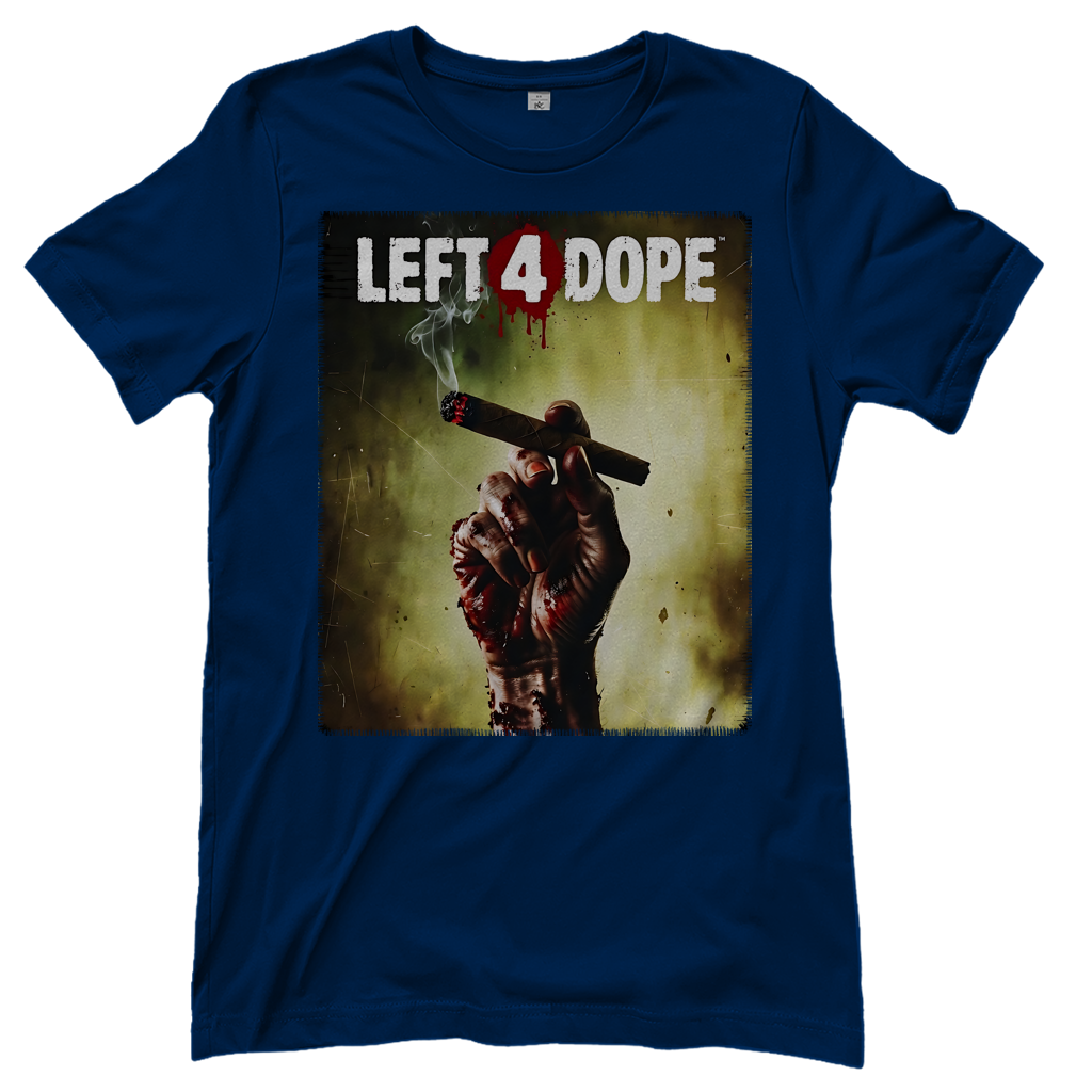 Left 4 Dope Left 4 Dead Zombie Joint Weed - Damen T-Shirt Navy